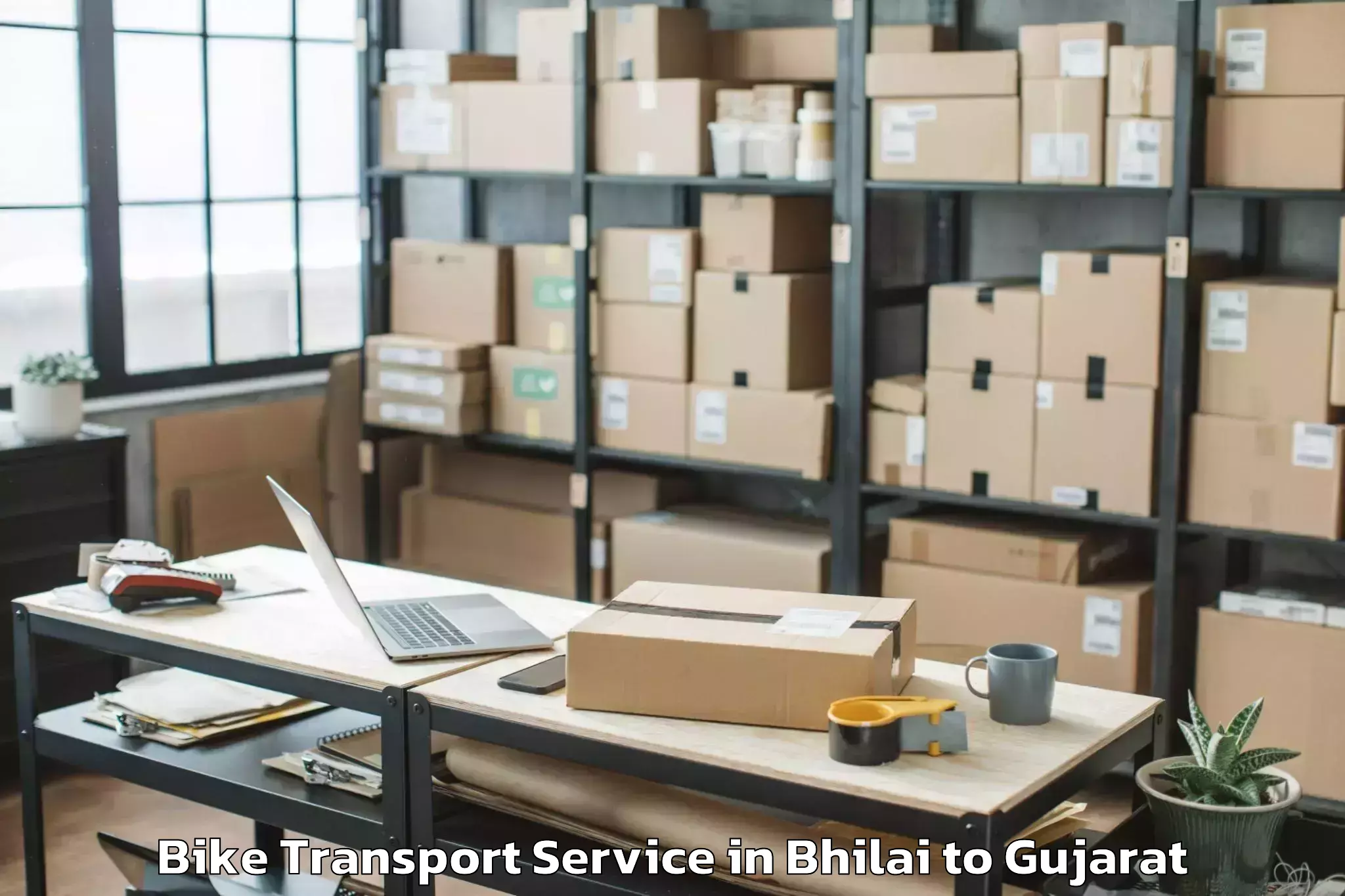 Leading Bhilai to Vaghodia Bike Transport Provider